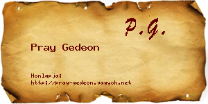 Pray Gedeon névjegykártya
